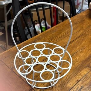 White Metal Easter Egg  Stand